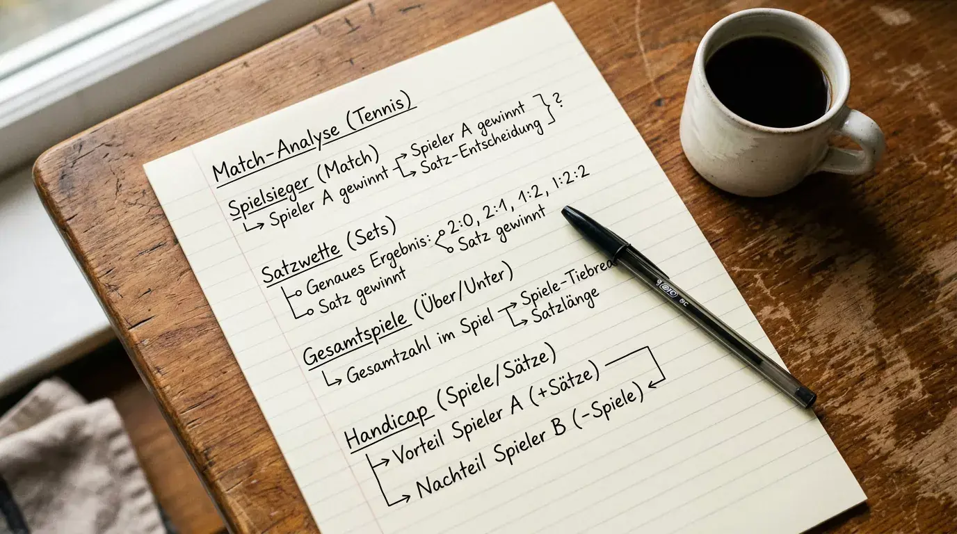 Match-Analyse mit handschriftlichen Notizen auf Papier